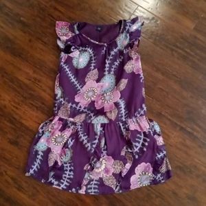 Gap Kids Purple Floral Dress Size 10 Large Girls